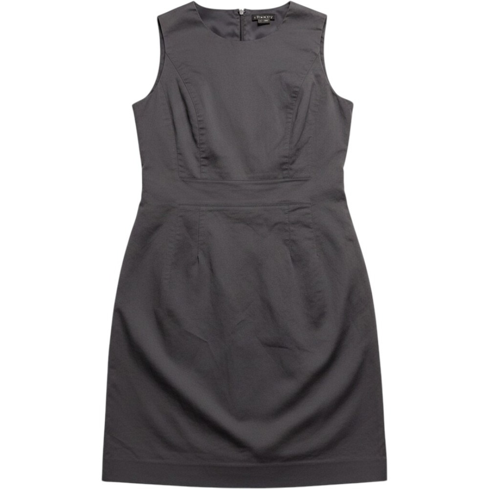 Theory Womens Gray Sleeveless Stretch Cotton Sheath Dress Size 4 Career Work